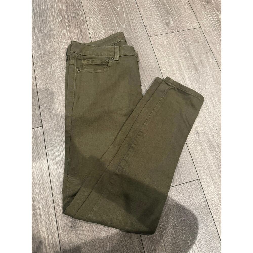 Michael Kors Olive Green Skinny Jeans Women Size 4 Stretch Mid Rise Pants